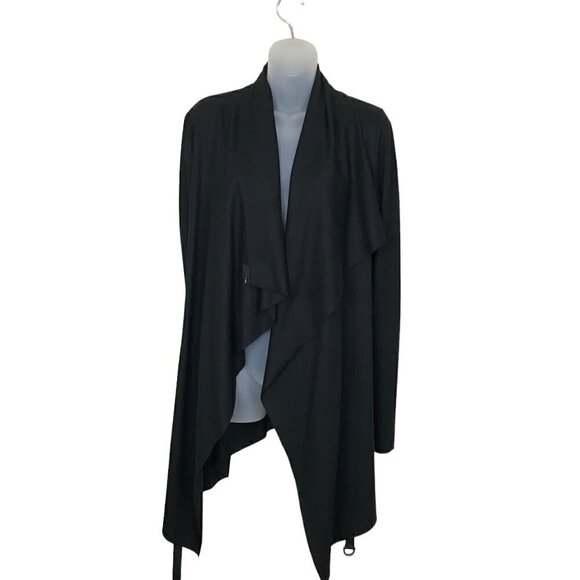 Helmut Lang Black 100% Wool Cardigan With Belt Size M - Picture 1 of 8